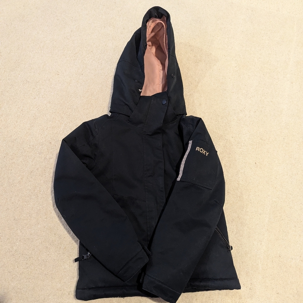 Roxy Girls Black Meade Ski Jacket, Size S, 8